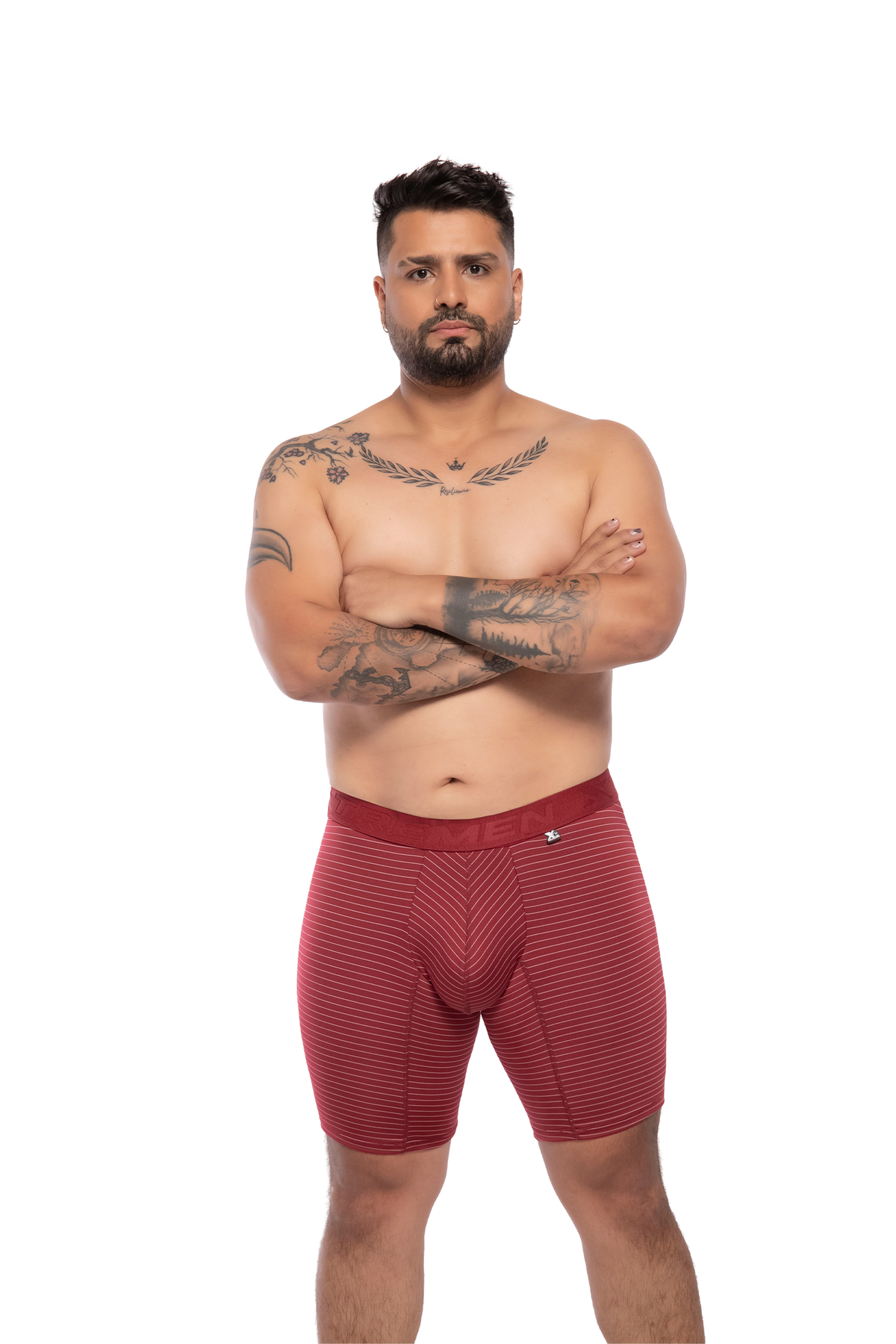 BOXER MICROFIBRA RAYAS EXTRA VINO