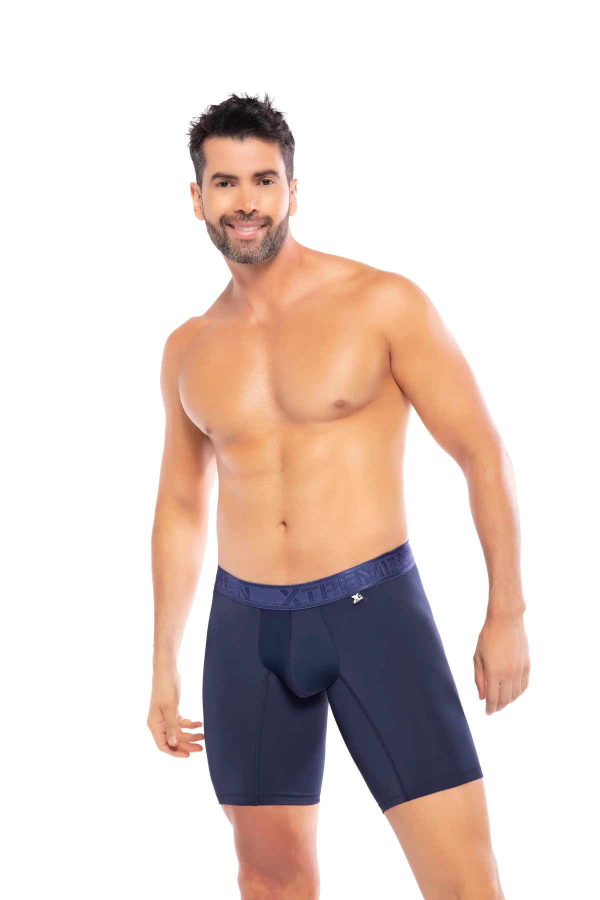 BOXER CLASICO LARGO NYLON AZUL OSC