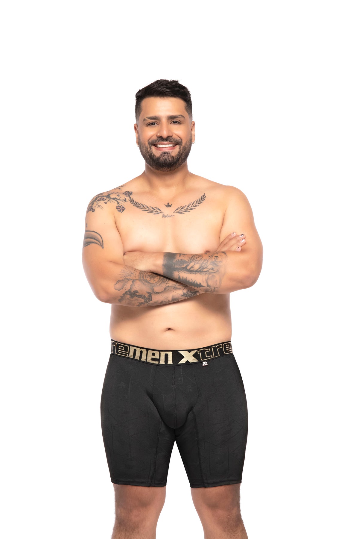 BOXER CLASICOEXTRAGRANDE MICROFIBRAJACQUARDNAIPE NEGRO