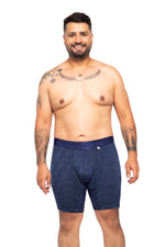 BOXER CLASICO EXTRAGRANDE MICROFIBRA JACQUARD BLOQUES AZUL OSC