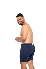 BOXER CLASICO EXTRAGRANDE MICROFIBRA JACQUARD BLOQUES AZUL OSC