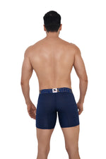 BOXER LARGO MICROFIBRA JACQUARD AZUL OSCURO