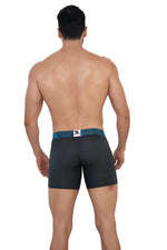 BOXER LARGO MICROFIBRA JACQUARD GRIS OSCURO