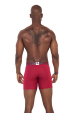 BOXER LARGO MICROFIBRA JACQUARD ROJO