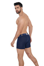 BOXER LARGO MICROFIBRA JACQUARD AZUL OSCURO