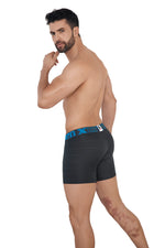 BOXER LARGO MICROFIBRA JACQUARD GRIS OSCURO