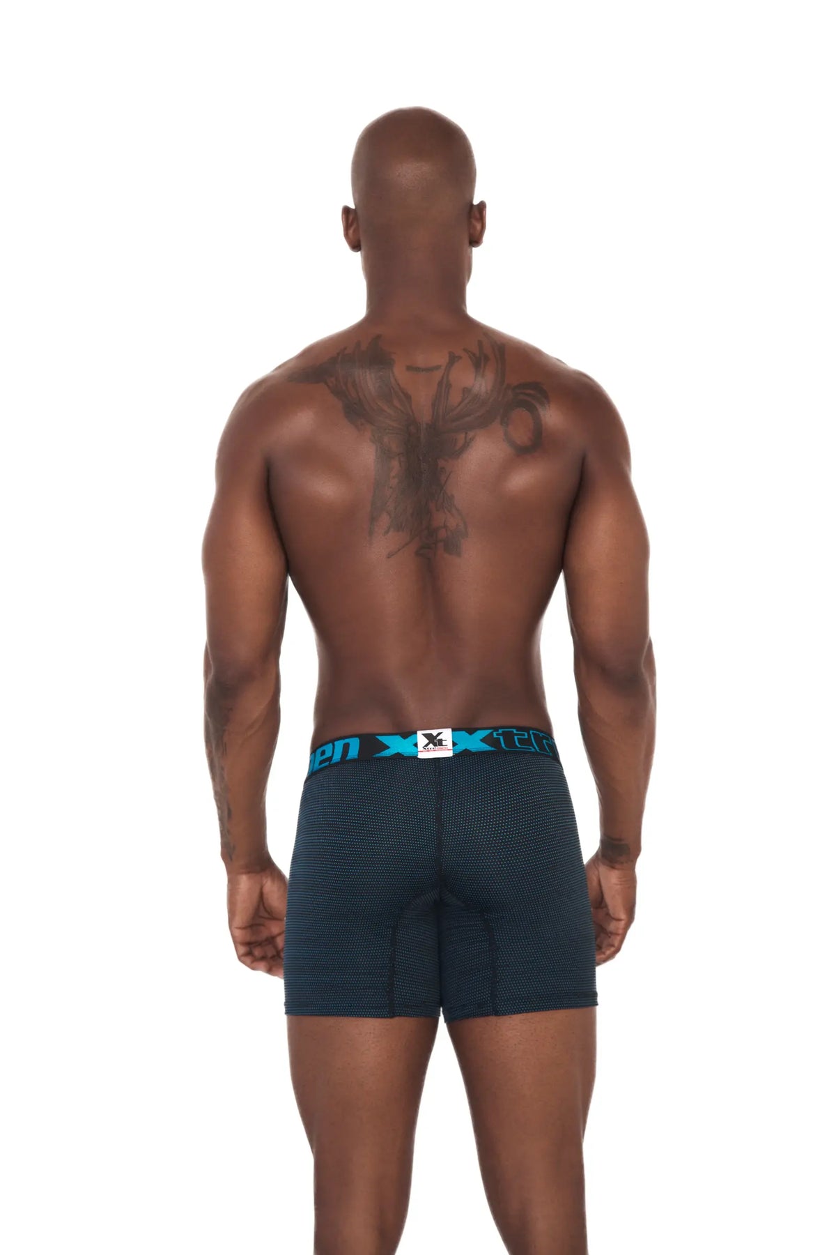 BOXER CLASICO FULL MICROFIBRA NEGRO TURQUESA