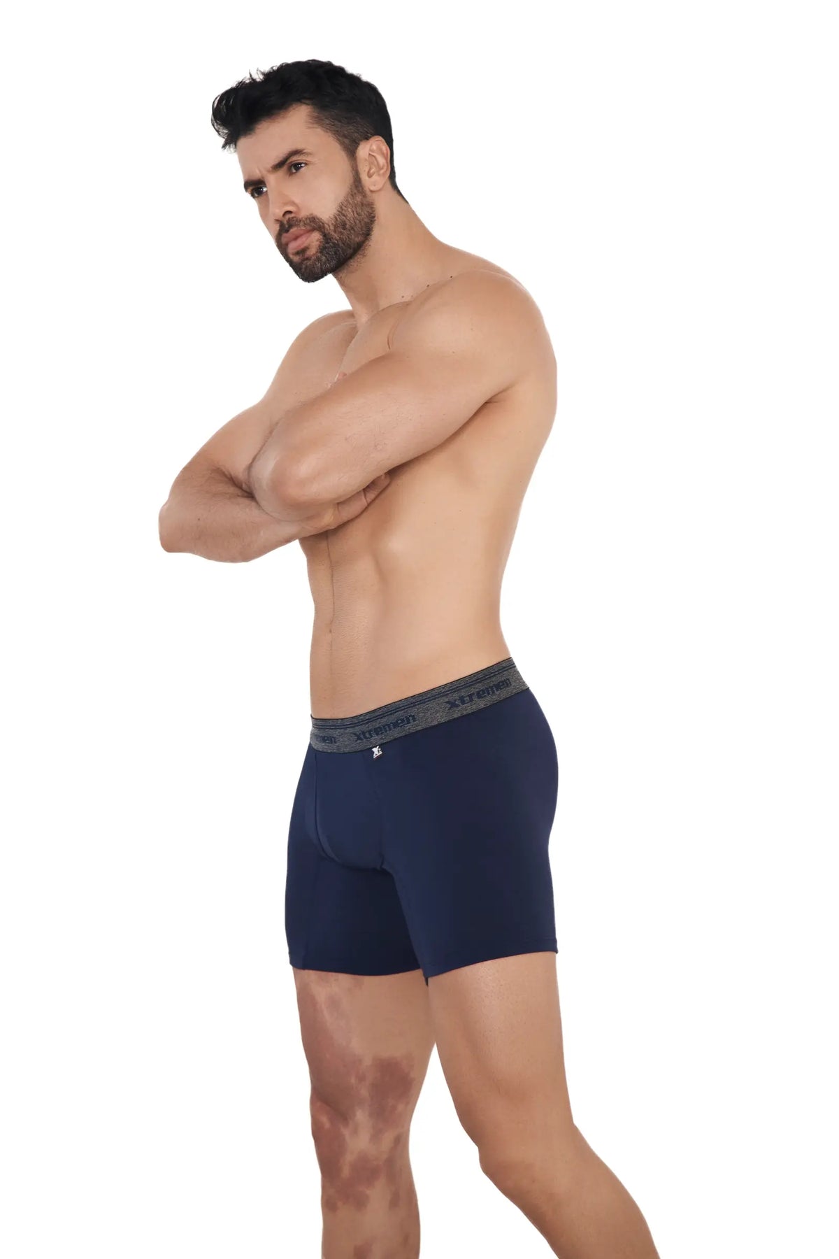 BOXER LARGO CON ABERTURA EN BRAGUETA AZUL OSCURO