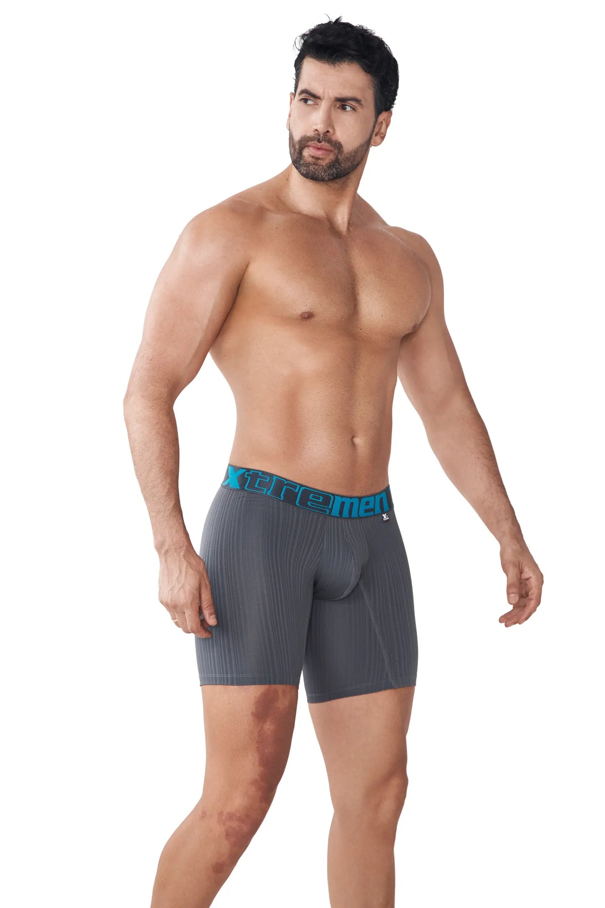 BOXER MICROFIBRA JACQUARD RAYAS GRIS OSCURO