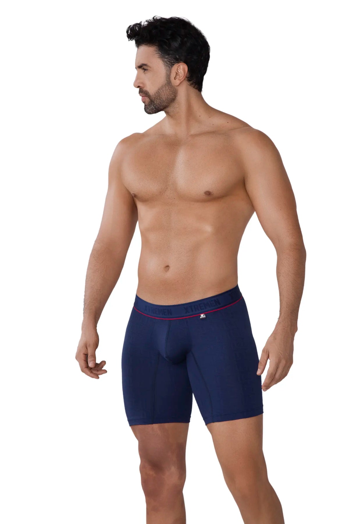 BOXER MICROFIBRA JACQUARD CUBOS AZUL OSCURO