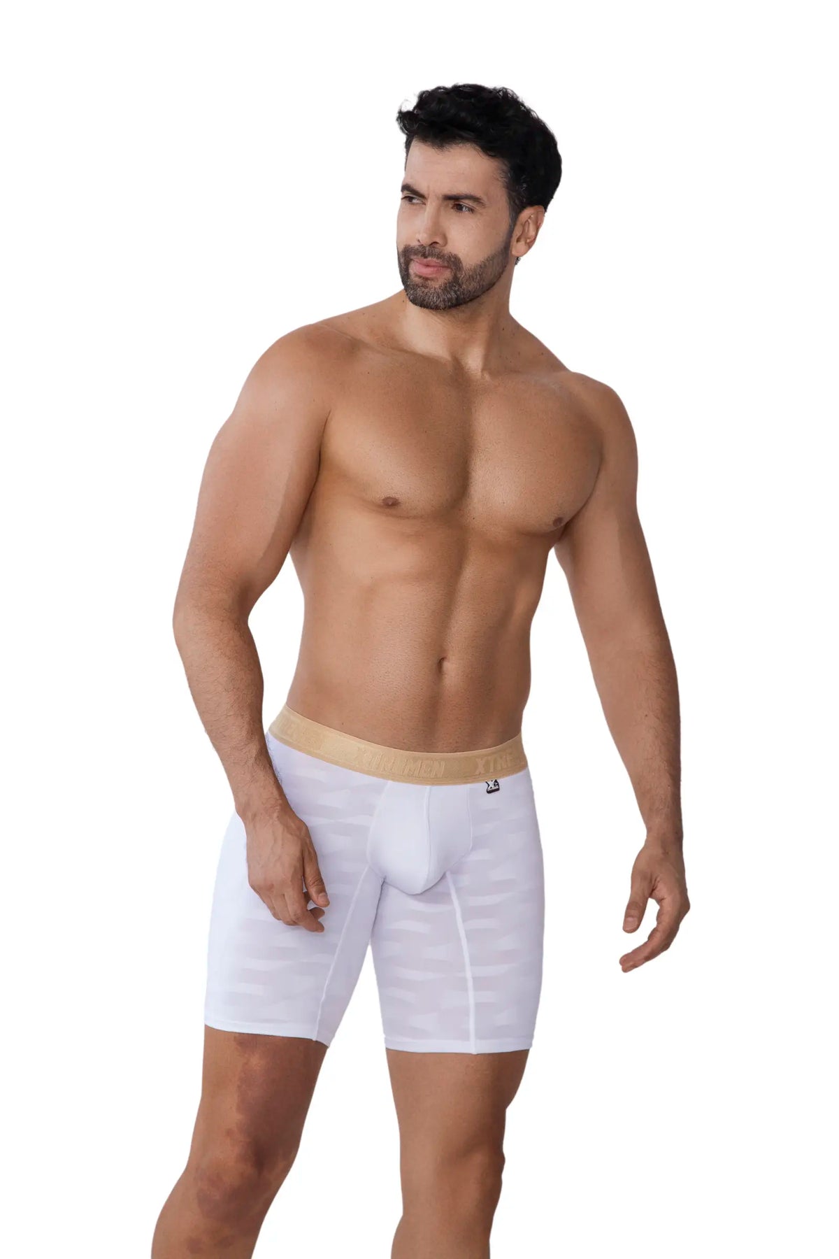 BOXER MICROFIBRA JACQUARD BLOQUES BLANCO