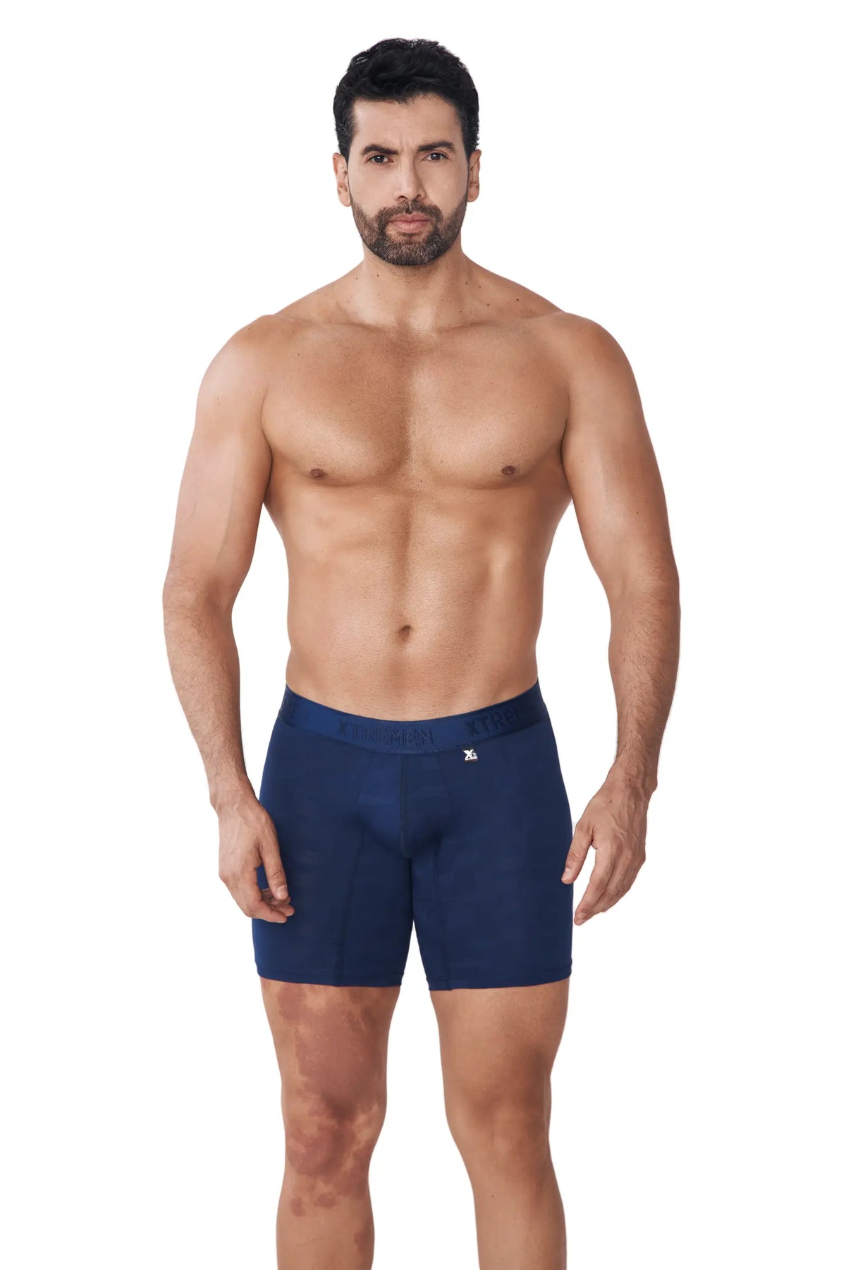 BOXER MICROFIBRA JACQUARD BLOQUESAZUL OSCURO