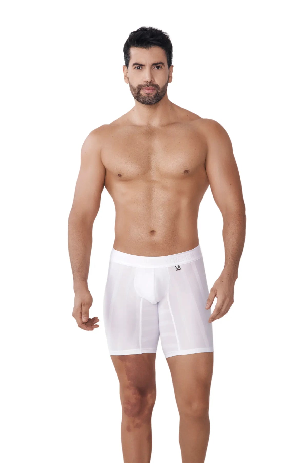 BOXER MICROFIBRA DESAGUJADO MALLA BLANCO