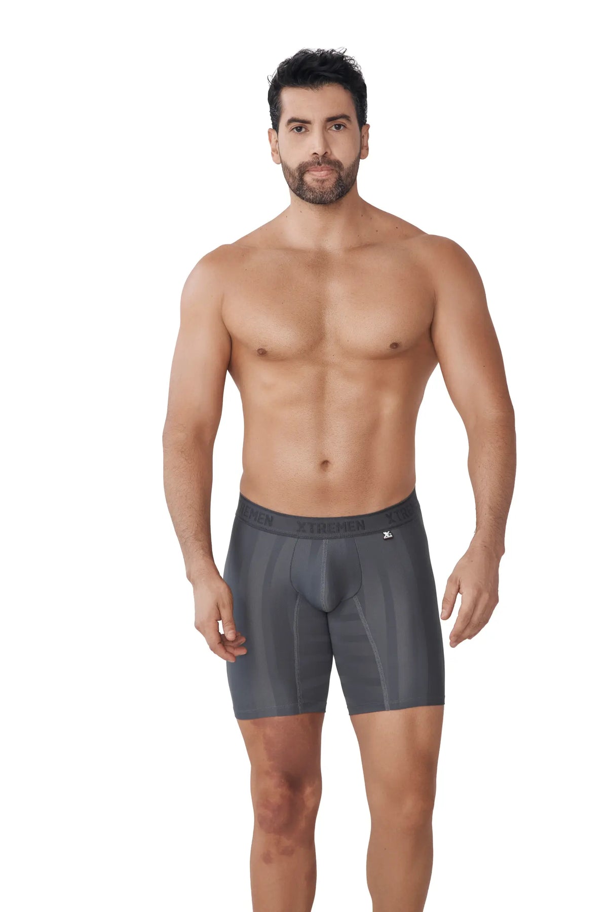 BOXER MICROFIBRA DESAGUJADO MALLA GRIS OSCURO