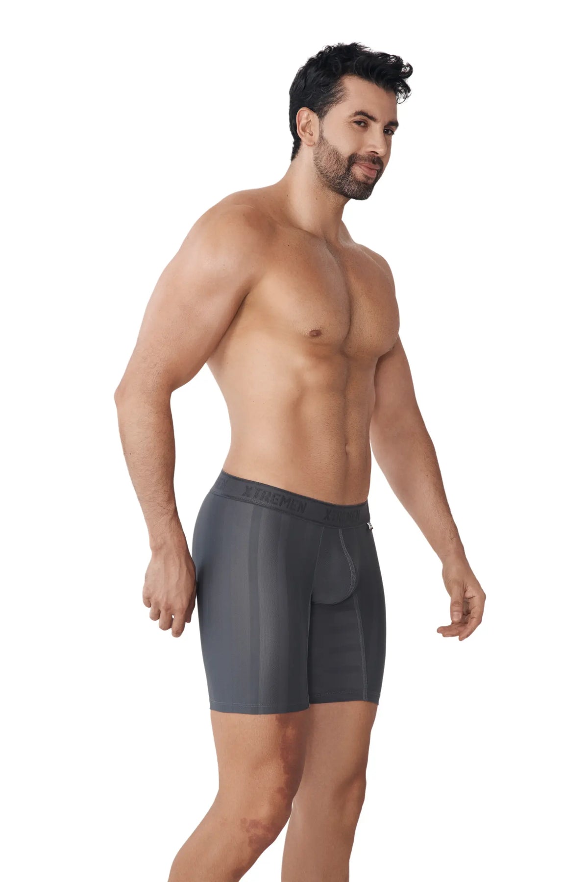 BOXER MICROFIBRA DESAGUJADO MALLA GRIS OSCURO