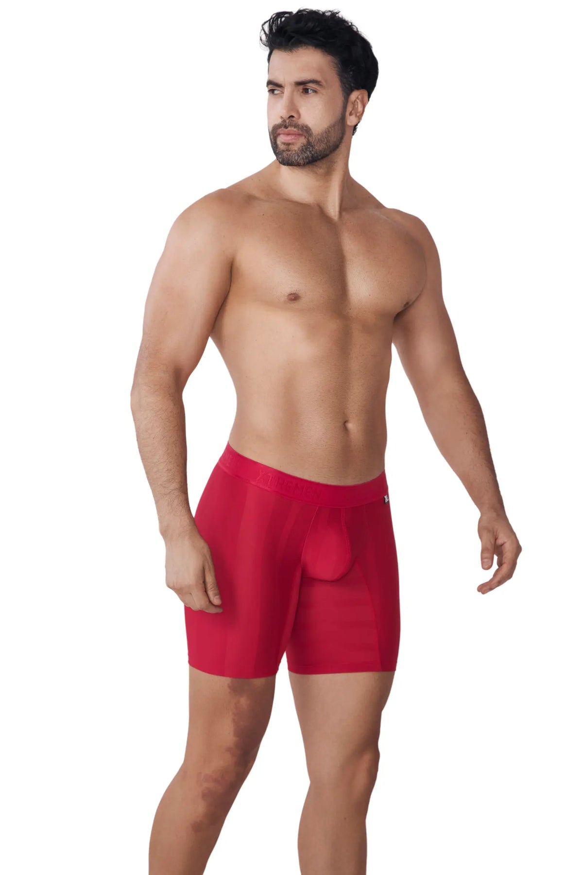 BOXER MICROFIBRA DESAGUJADO MALLA ROJO