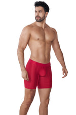 BOXER MICROFIBRA DESAGUJADO MALLA ROJO