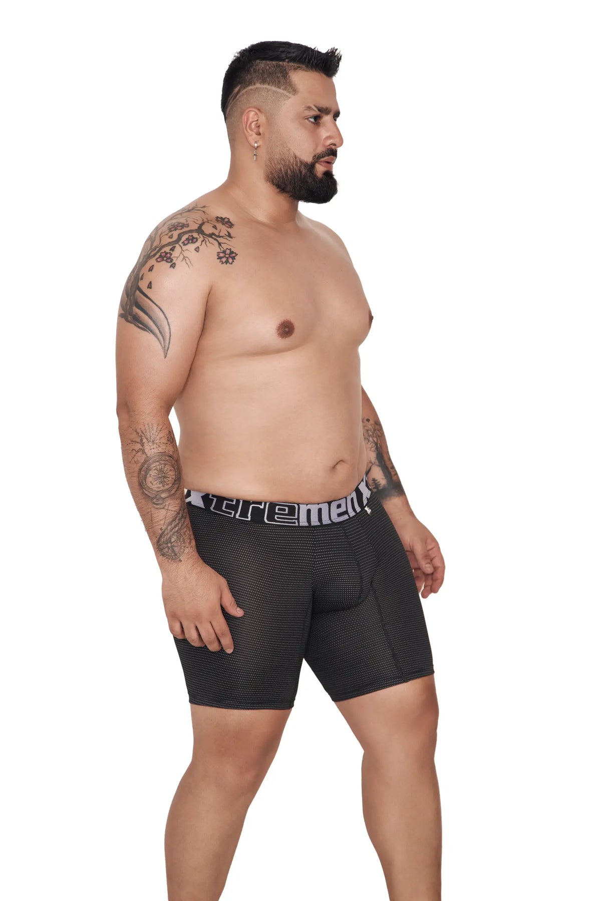 BOXER MICROFIBRA MINIPRINT EXTRAGRANDE NEGRO CON BLANCO