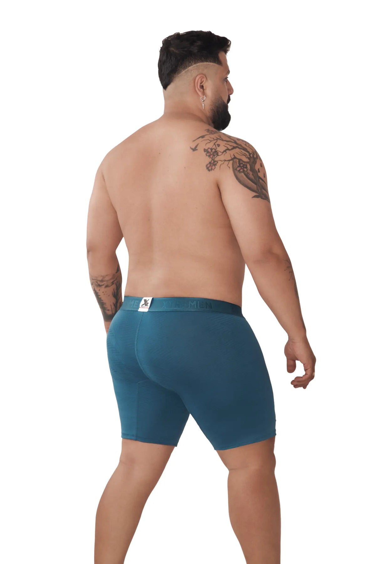 BOXER MICROFIBRA JACQUARD ESPIGA EXTRAGANDE PETROLEO