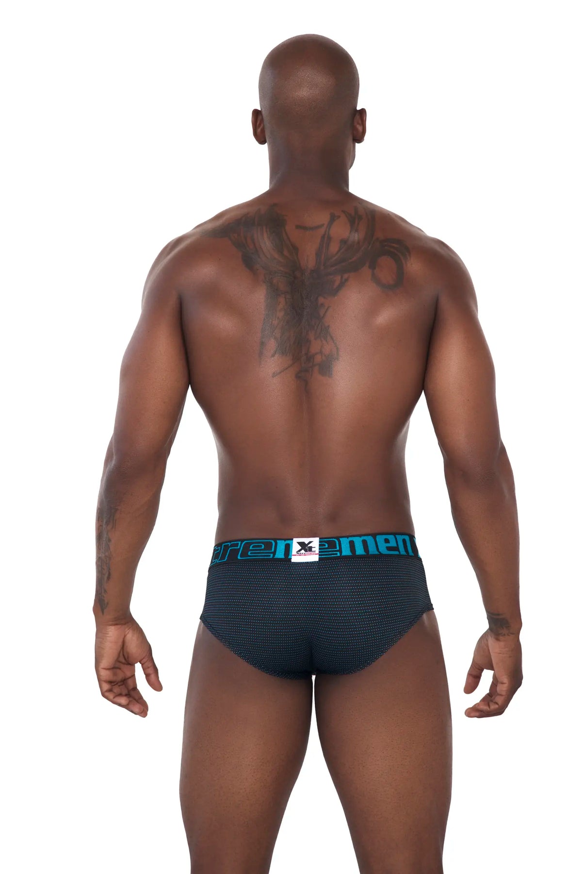 BRIEF MICROFIBRA MINIPRINT NEGRO TURQUESA