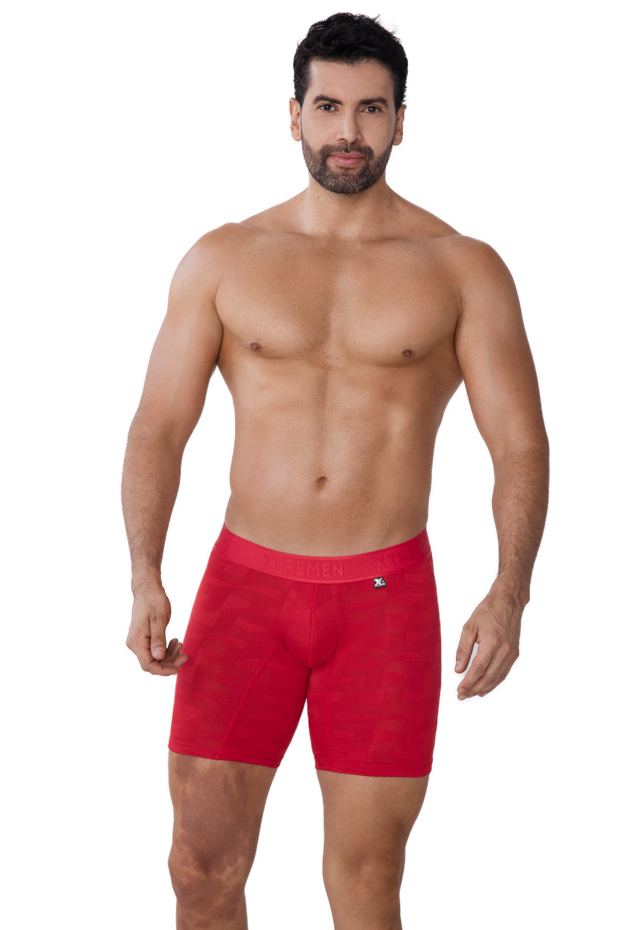 BOXER MICROFIBRA JACQUARD BLOQUES ROJO