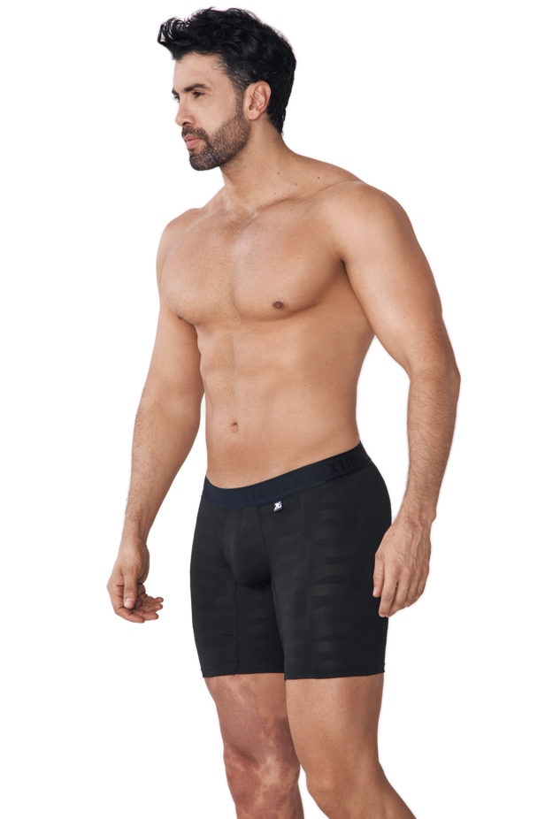 BOXER MICROFIBRA JACQUARD BLOQUES NEGRO