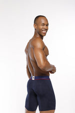 BOXER CLASICO LARGO MICROFIBRA JACQUARD ZAFIRO AZUL OSC