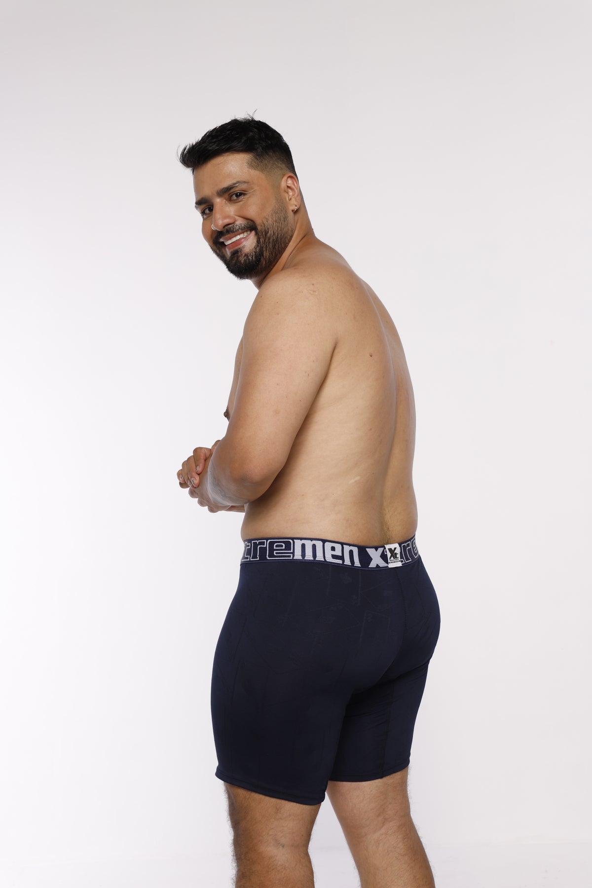 BOXER CLASICOEXTRAGRANDE MICROFIBRAJACQUARDNAIPE AZUL OSC