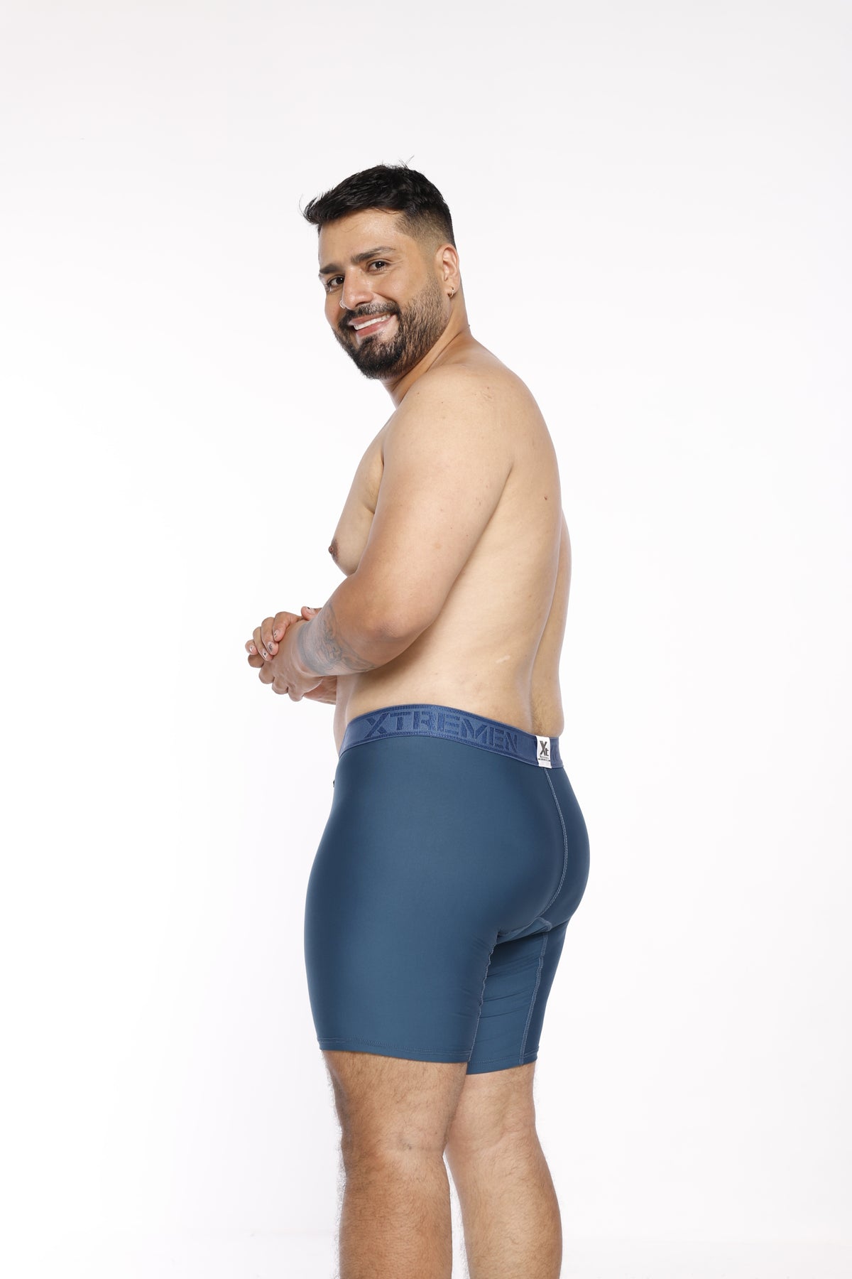 BOXER CLASICO EXTRAGRANDE MICROFIBRA NYLON PETROLEO