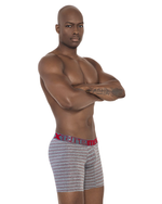 BOXER MICROFIBRA RAYAS ROJO