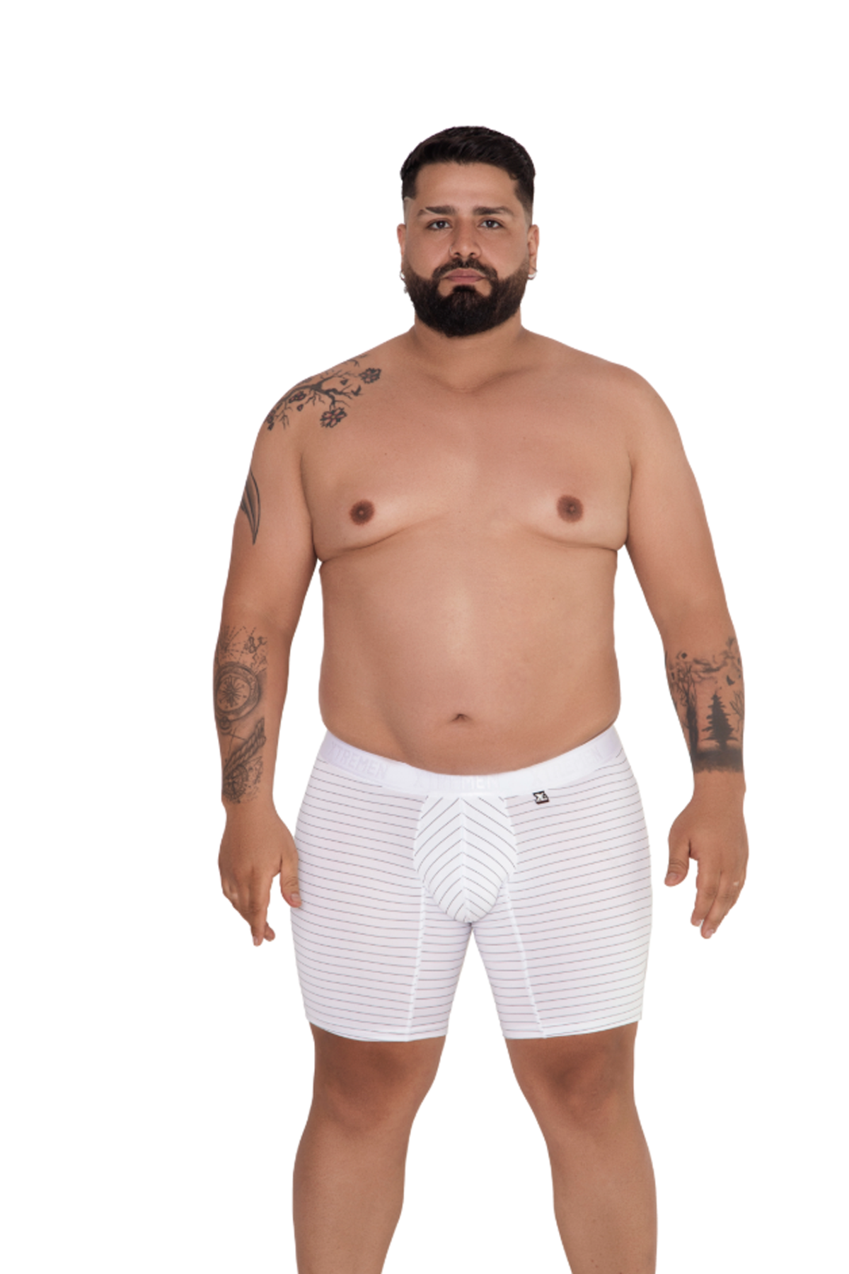 BOXER MICROFIBRA RAYAS EXTRA BLANCO