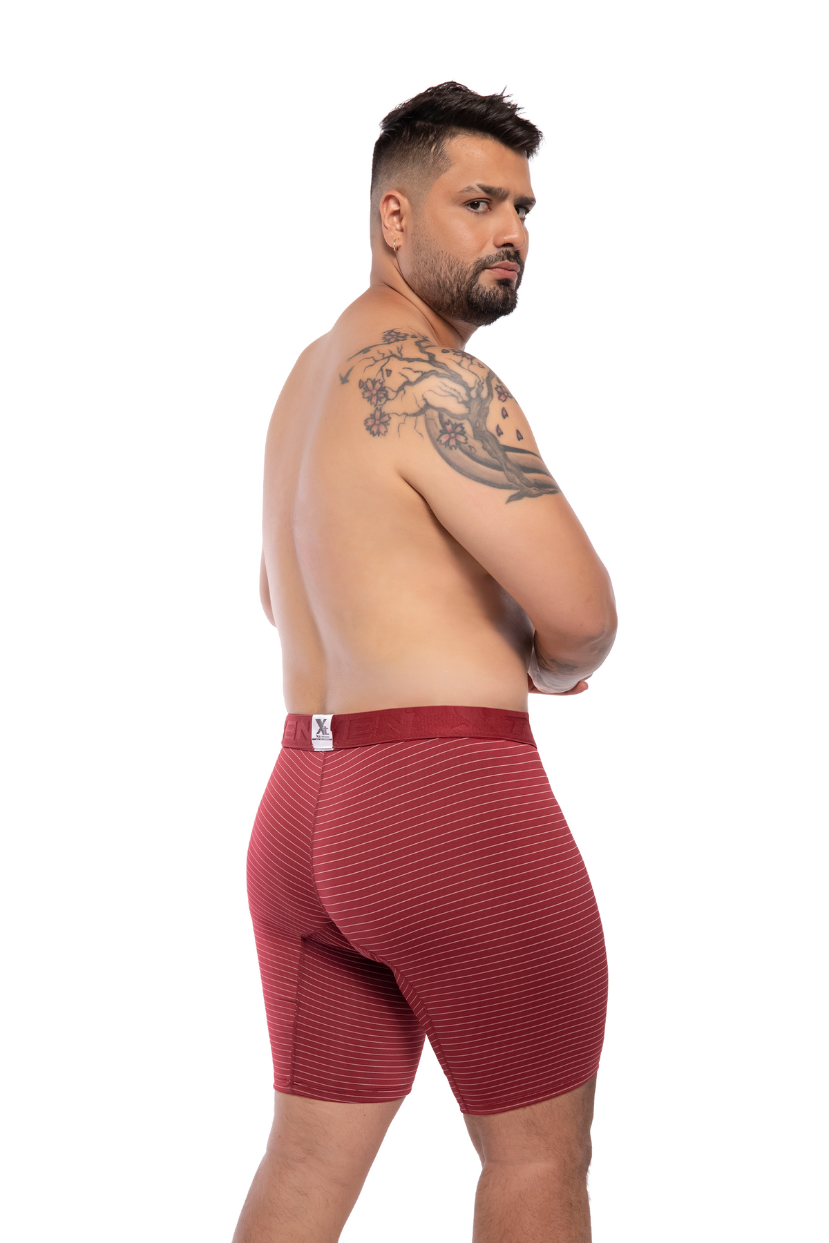 BOXER MICROFIBRA RAYAS EXTRA VINO