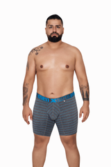 BOXER MICROFIBRA RAYAS EXTRAGRANDE  TURQUESA