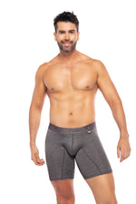 BOXER CLASICO LARGO MICROFIBRA JACQUARD GEMA GRIS OSC