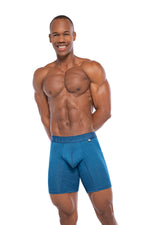 BOXER CLASICO LARGO MICROFIBRA JACQUARD GEMA PETROLEO