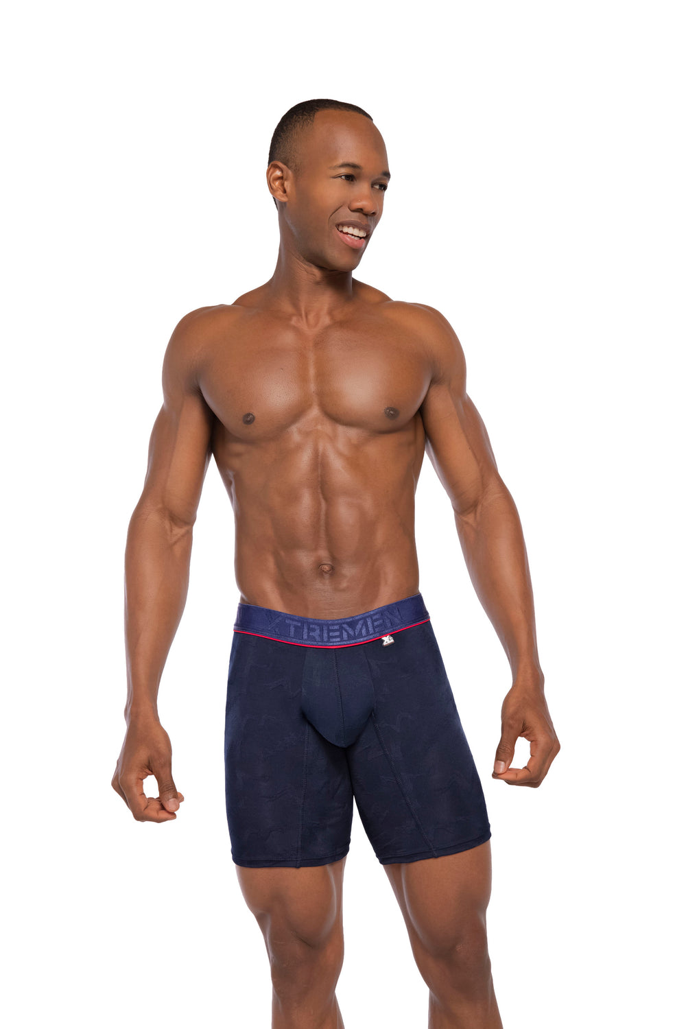 BOXER CLASICO LARGO MICROFIBRA JACQUARD ZAFIRO AZUL OSC