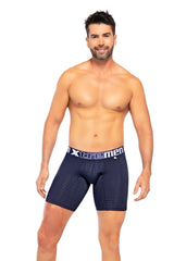 BOXER CLASICO LARGO MICROFIBRA JACQUARD RAYO  AZUL OSC