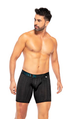 BOXER CLASICO LARGO MICROFIBRA JACQUARD RAYO  NEGRO