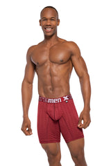 BOXER CLASICO LARGO MICROFIBRA JACQUARD RAYO  VINO