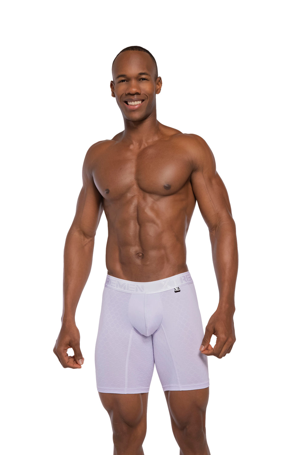 BOXER CLÁSICO LARGO MICROFIBRA JACQUARD COLMENA BLANCO