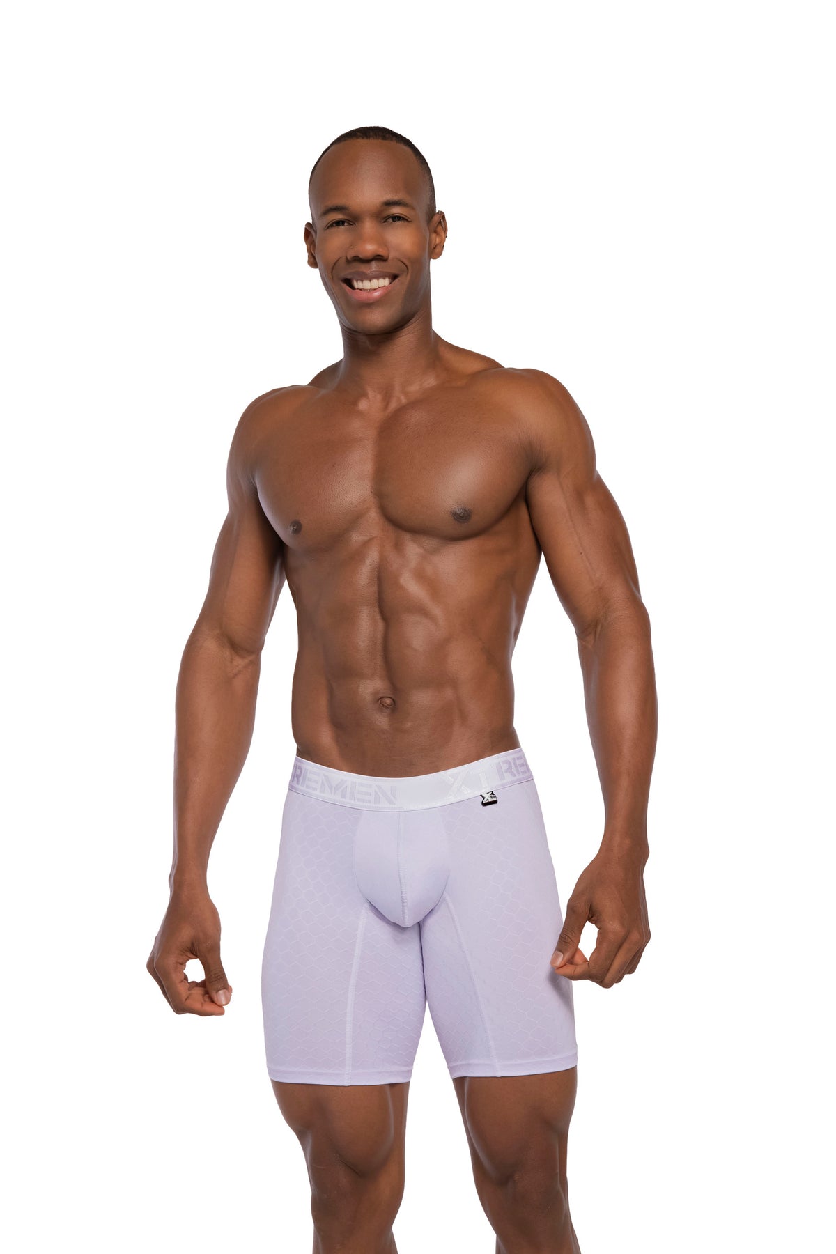 BOXER CLASICO LARGO MICROFIBRA JACQUARD COLMENA BLANCO