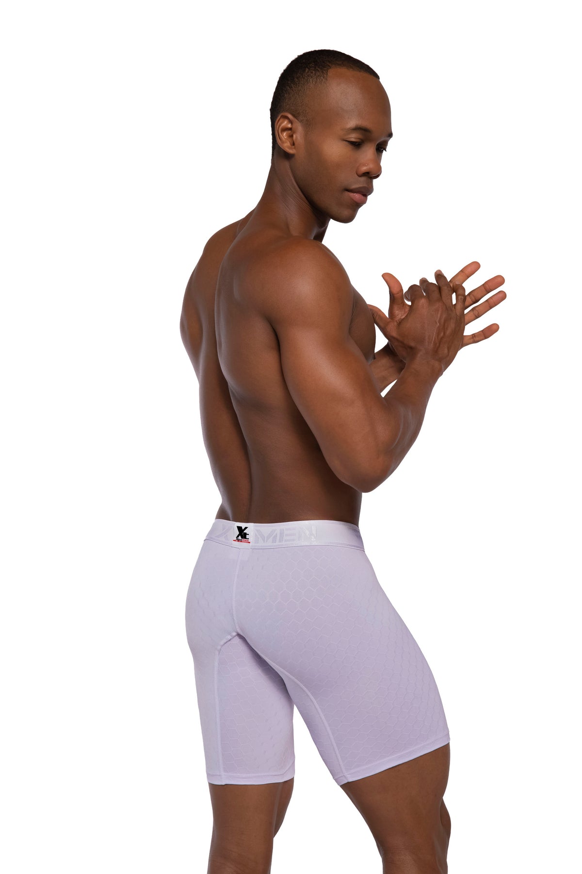BOXER CLASICO LARGO MICROFIBRA JACQUARD COLMENA BLANCO