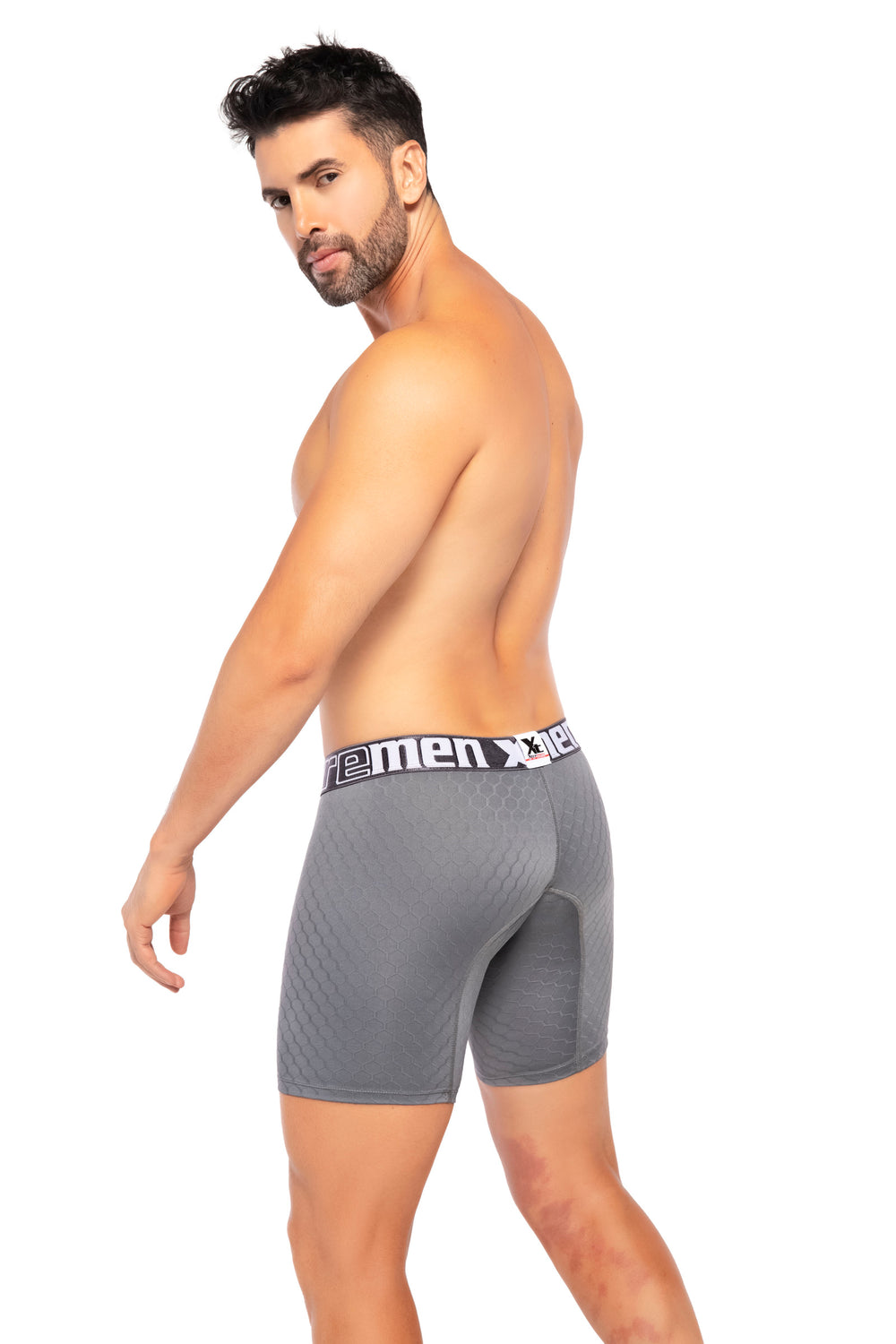 BOXER CLÁSICO LARGO MICROFIBRA JACQUARD COLMENA GRIS  OSC