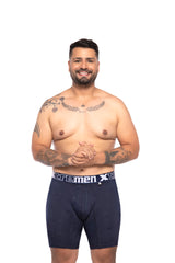BOXER CLASICO  EXTRAGRANDE MICROFIBRA  JACQUARD  NAIPE AZUL OSC
