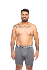 BOXER CLASICO  EXTRAGRANDE MICROFIBRA  JACQUARD  NAIPE GRIS OSC