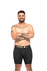 BOXER CLASICO  EXTRAGRANDE MICROFIBRA  JACQUARD  NAIPE NEGRO