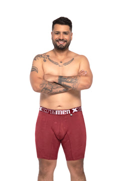 BOXER CLASICO  EXTRAGRANDE MICROFIBRA  JACQUARD  NAIPE VINO