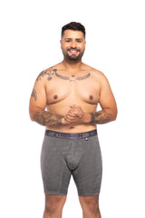 BOXER CLASICO EXTRAGRANDE MICROFIBRA JACQUARD BLOQUES GRIS OSC