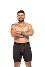 BOXER CLASICO EXTRAGRANDE MICROFIBRA JACQUARD BLOQUES NEGRO