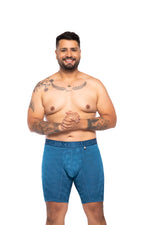 BOXER CLASICO EXTRAGRANDE MICROFIBRA JACQUARD BLOQUES PETROLEO